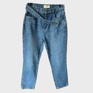 Triarchy women’s crossover denim jeans.